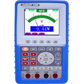 PeakTech 1220 20 MHz / 1 CH ~ 100 MS / s ~ Handheld -Oscilloscoop met digitale multimeter