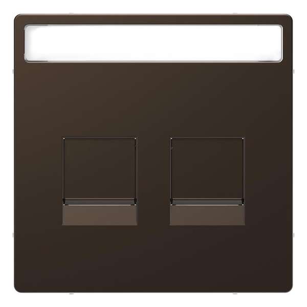 Inzetstuk RJ45 Tekstveld 2V - Metaal - Mocca Metallic - Systeem Design - Schneider Electric - MTN4564-6052