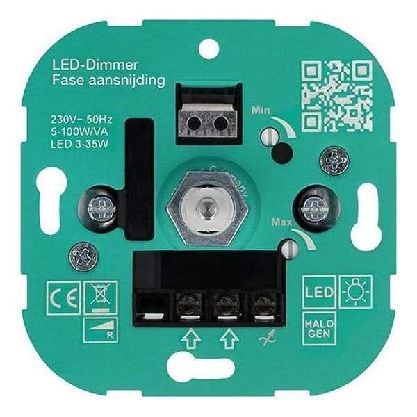 LED Dimmer Inbouw (T37) - 3-35W - 230V - Fase aansnijding