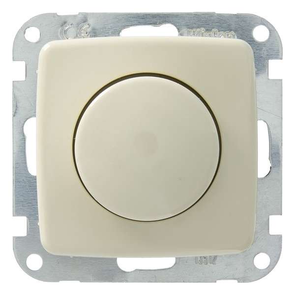 GAMMA elektronische dimmer | serie "K2" | voor 230V | 5-500 watt | fase-afsnijding | draai aan/uit | creme