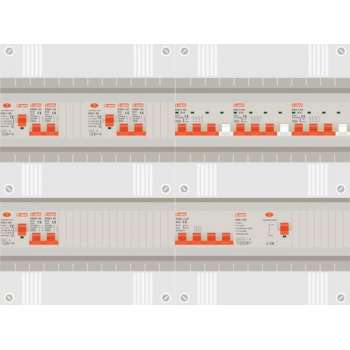 3 fase groepenkast met 6 licht groepen en 3 krachtgroepen