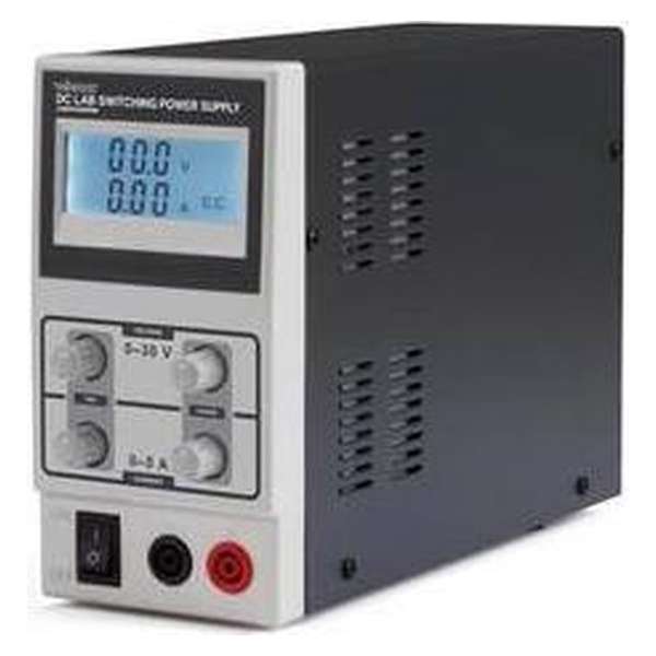 SCHAKELENDE DC-LABOVOEDING 0-30 VDC / 0-5 A MAX MET LCD-SCHERM