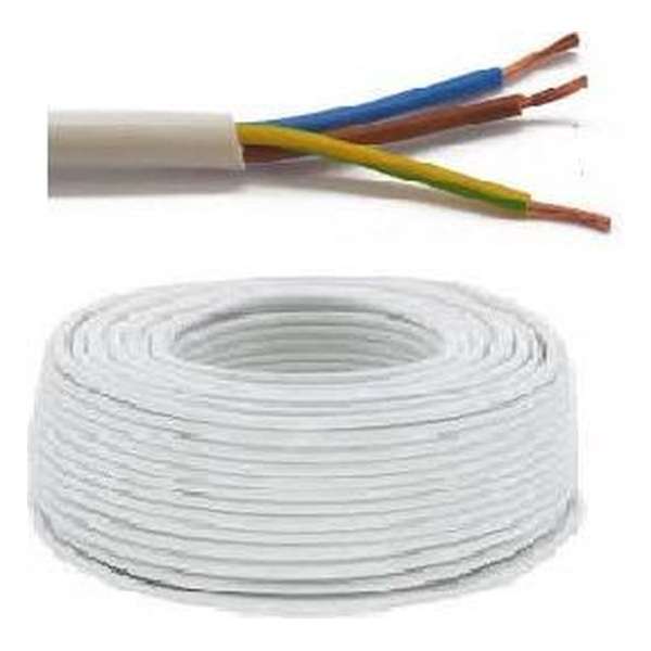 Flexibele VTMB 3G2,5 kabel (H05VV-F) - per meter of op rol - VTMB3G2WI - Wit