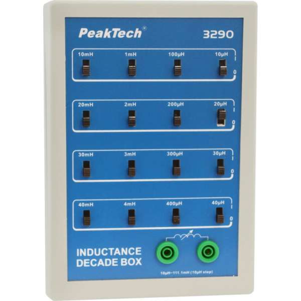 PeakTech 3290 Inductiedecenniumdoos met schuifschakelaar ~ 10 µH ... 111,1 mH