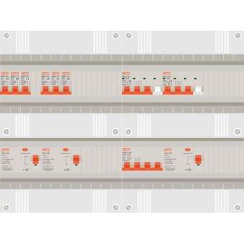 3 fase groepenkast met 6 licht groepen en 2 krachtgroepen