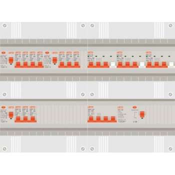 3 fase groepenkast met 10 licht groepen en 3 krachtgroepen