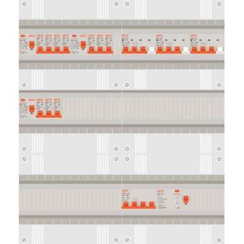 3 fase groepenkast met 10 licht groepen en 3 krachtgroepen