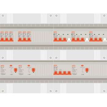 3 fase groepenkast met 6 licht groepen en 3 krachtgroepen