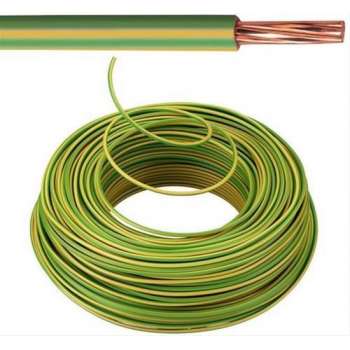 VOB kabel / draad 10 mm² Eca - Geel / Groen (H07V-R) - VOB10GG