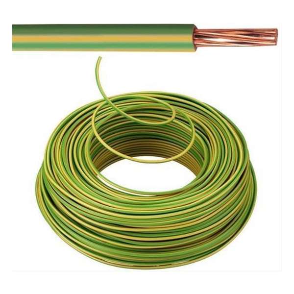 VOB kabel / draad 10 mm² Eca - Geel / Groen (H07V-R) - VOB10GG