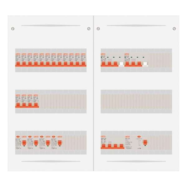 3 fase bedrijfsverdeler 40A met 16 licht groepen en 2 krachtgroepen