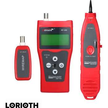 LORIOTH® Netwerk Kabel Tester - Lijntester - Kabeltestapparatuur - Kabeltester Netwerk - Netwerkkabel Testen - Rood