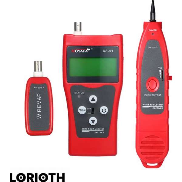 LORIOTH® Netwerk Kabel Tester - Lijntester - Kabeltestapparatuur - Kabeltester Netwerk - Netwerkkabel Testen - Rood