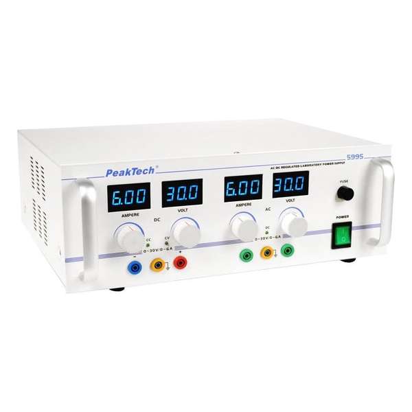 Peaktech 5995: AC / DC laboratoriumvoeding 0 - 30 V / 0 - 6 A