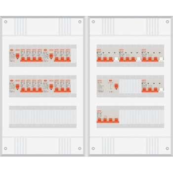 3 fase groepenkast met 14 licht groepen en 4 krachtgroepen