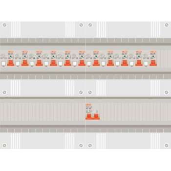 1 fase groepenkast met 11 aardlekautomaten