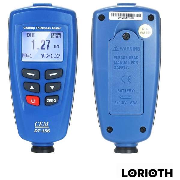 LORIOTH® Coating Dikte Tester - Lak Kwaliteit Testen - Professionele Coating Tester - LCD Scherm - Zwart