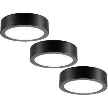 Keukenspot LED - set van 3 - 270 lm - IP20 - zwart 3 x 270 lumen - zwart