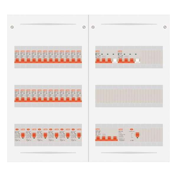 3 fase bedrijfsverdeler 40A met 24 licht groepen en 2 krachtgroepen