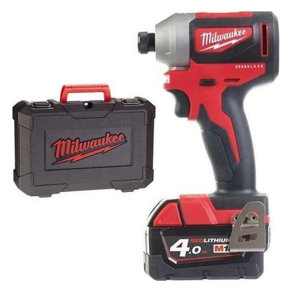 Milwaukee M18 CBLID-402C 18V Li-Ion accu slagschroevendraaier set (2x 4.0Ah accu) in koffer - koolborstelloos