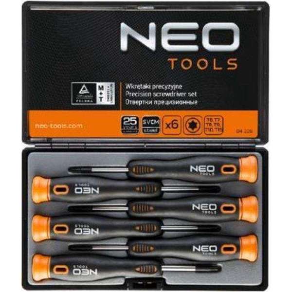 Neo Tools Precisieschroevendraaierset 6dlg, Torx, Magnetisch, Crmo Staal