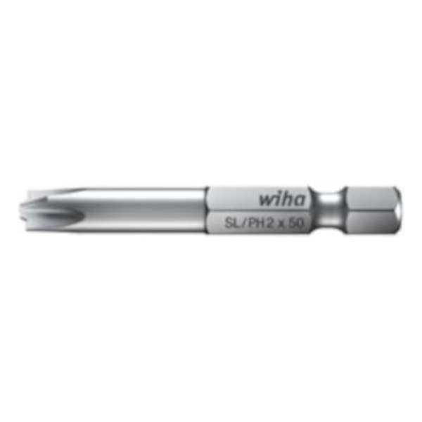 Wiha Bit Professional 1/4" Sl/ph2 X 50 Mm Staal Zilver