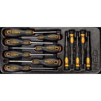 NEO schroevendraaierset 12 delig pz-torx, precisie serie, inleglade, pz0