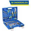 Kinzo Gereedschapsset in Koffer- Handgereedschap - Basisgereedschap - 56-delig