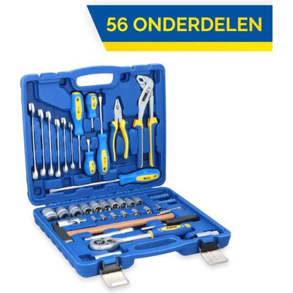 Kinzo Gereedschapsset in Koffer- Handgereedschap - Basisgereedschap - 56-delig