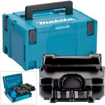 Makita 821551-8 Mbox 3 incl. 839205-3 inleg dubbellader en 4 accu's