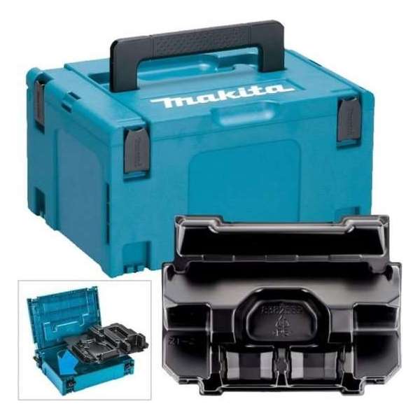 Makita 821551-8 Mbox 3 incl. 839205-3 inleg dubbellader en 4 accu's