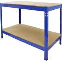 Q-Rax Werkbank - Blauw - 120x60x90 cm - Draagkracht: 200 kg per plank - workmate werktafel