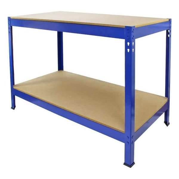 Q-Rax Werkbank - Blauw - 120x60x90 cm - Draagkracht: 200 kg per plank - workmate werktafel