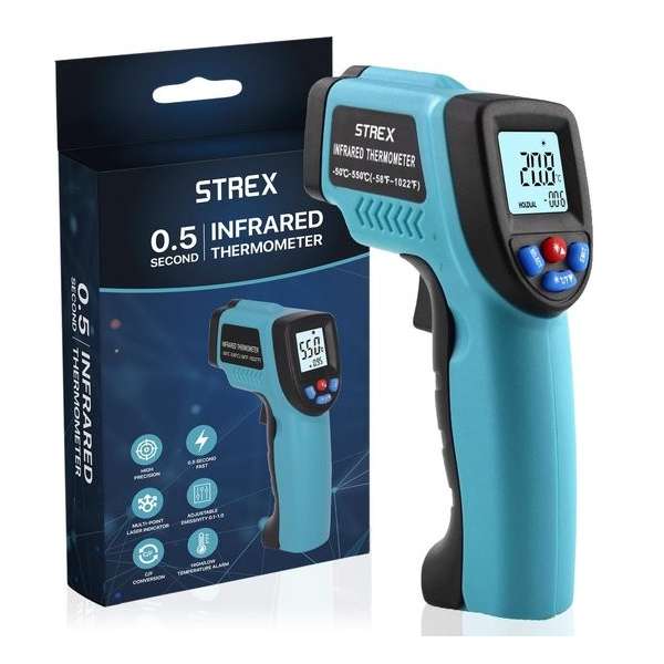 Strex Digitale Infrarood Thermometer - Bereik -50 t/m +550 °C - Infrarood Thermo Meter -