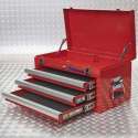 Datona® Gereedschapskist met drie lades - rood