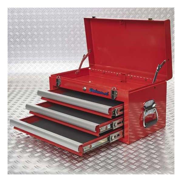 Datona® Gereedschapskist met drie lades - rood