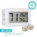 Qitch&Quisine - Hygro - Vochtmeter - Hygrometer - Hygrometer Met Batterijen - Wit - Inclu