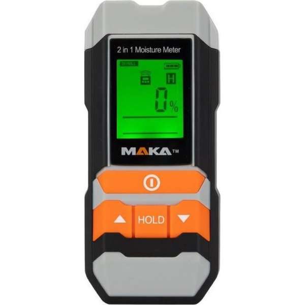 Maka 2 in 1 digitale vochtmeter - Verlicht LCD scherm - Hygrometer