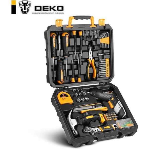 Deko Autoreparatie Tool Set l 113 Stuks l Inclusief Koffer l Auto/Repareren l Premium Kwaliteit l Zwart