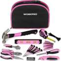 Workpro Gereedschapstas - 63-delige set - Met 5 meter Rolmaat - Roze