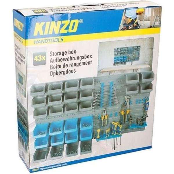 Kinzo gereedschapswand - 100 x 54cm - 10 haken - 43-delig