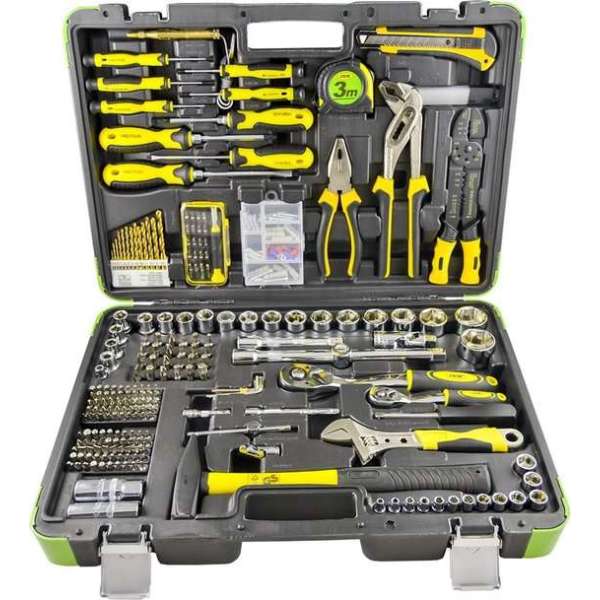 JBM Tools | Gereedschapskoffer 303 Delig | Schroevendraaier, Stanleymes, Waterpomptang, Ratel, Hamer etc.. |