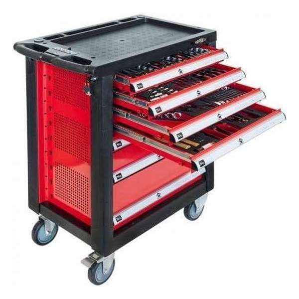 Airpress Gereedschapswagen Gevuld - 217-delig - 7 Lades - Rood, Zwart - 85 kg