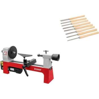 Holzmann D300F Houtdraaibank Pro Set met Silverline 8-delige Houtdraaibeitelset