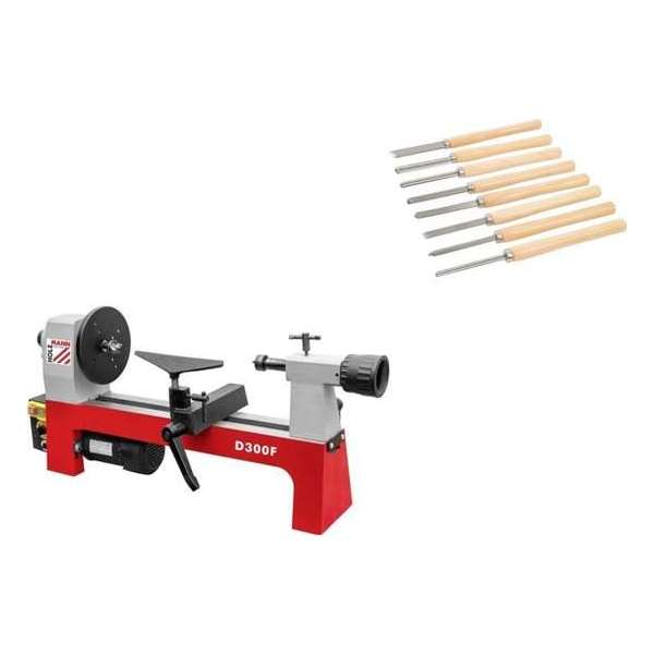 Holzmann D300F Houtdraaibank Pro Set met Silverline 8-delige Houtdraaibeitelset