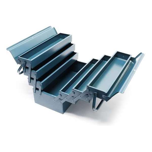 Gereedschapskist  530 x 200 x 250 mm met 7 compartmenten en handvat