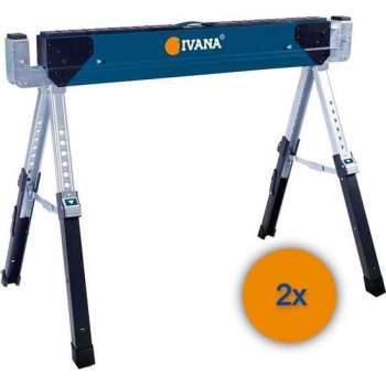 Ivana Schragenset Heavy Duty - 2 stuks - Verstelbaar - Blauw