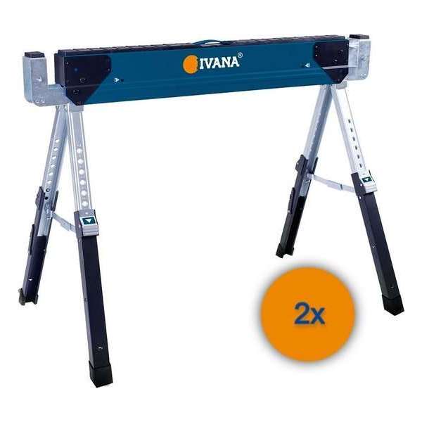 Ivana Schragenset Heavy Duty - 2 stuks - Verstelbaar - Blauw