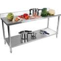 Royal Catering Werktafel – rvs werktafel - 200 x 60 cm - opstaande rand - 195 kg capaciteit