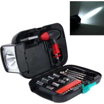 24 STUKS Draagbare zaklamp Tool Box Set - Portable Auto, Home, Emergency Tool Kit met zaklamp